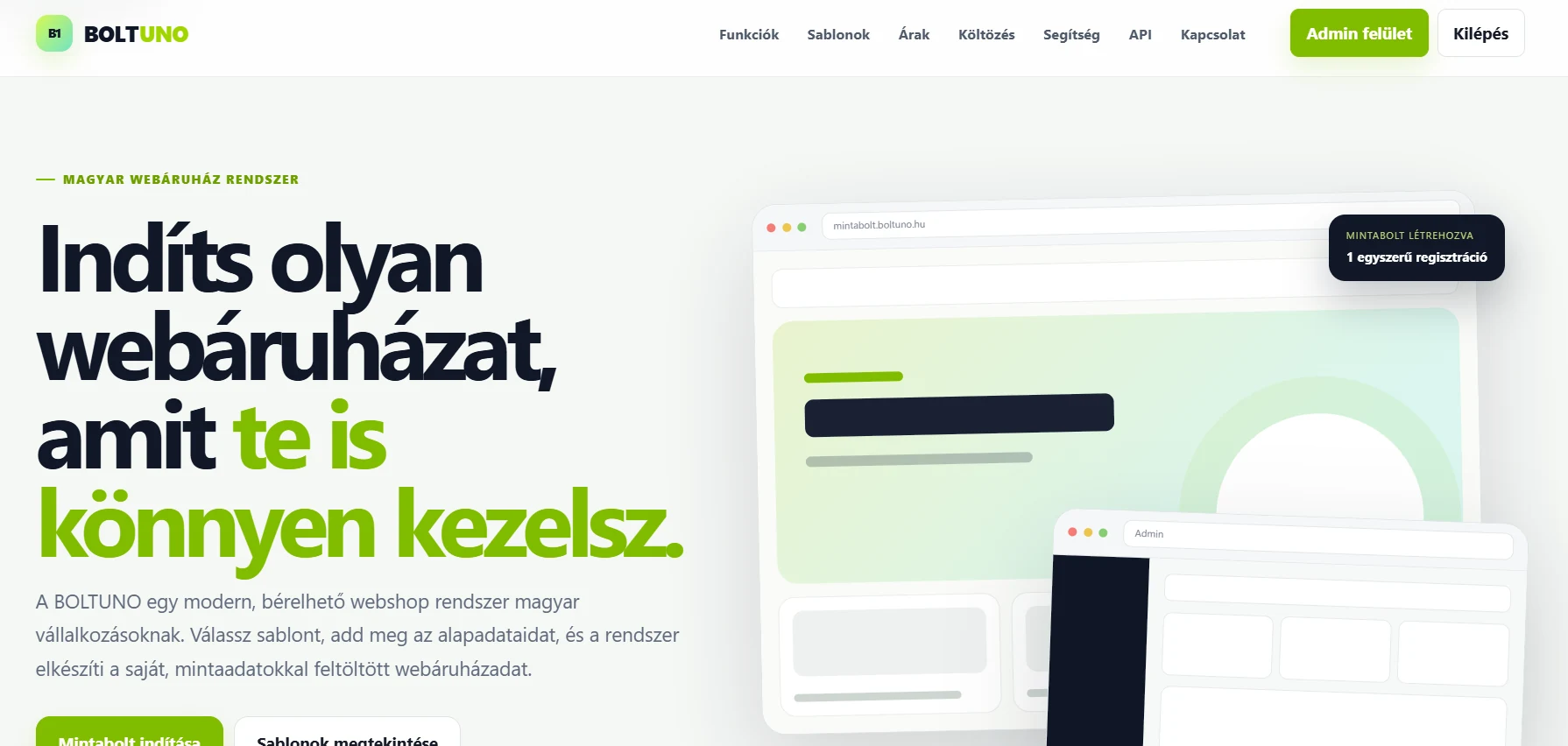 BOLTUNO weboldalának képernyőképe