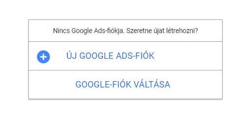 Google ADS fiók regisztráció